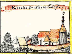 Kirche zu Steinsdorf - Koci, widok oglny